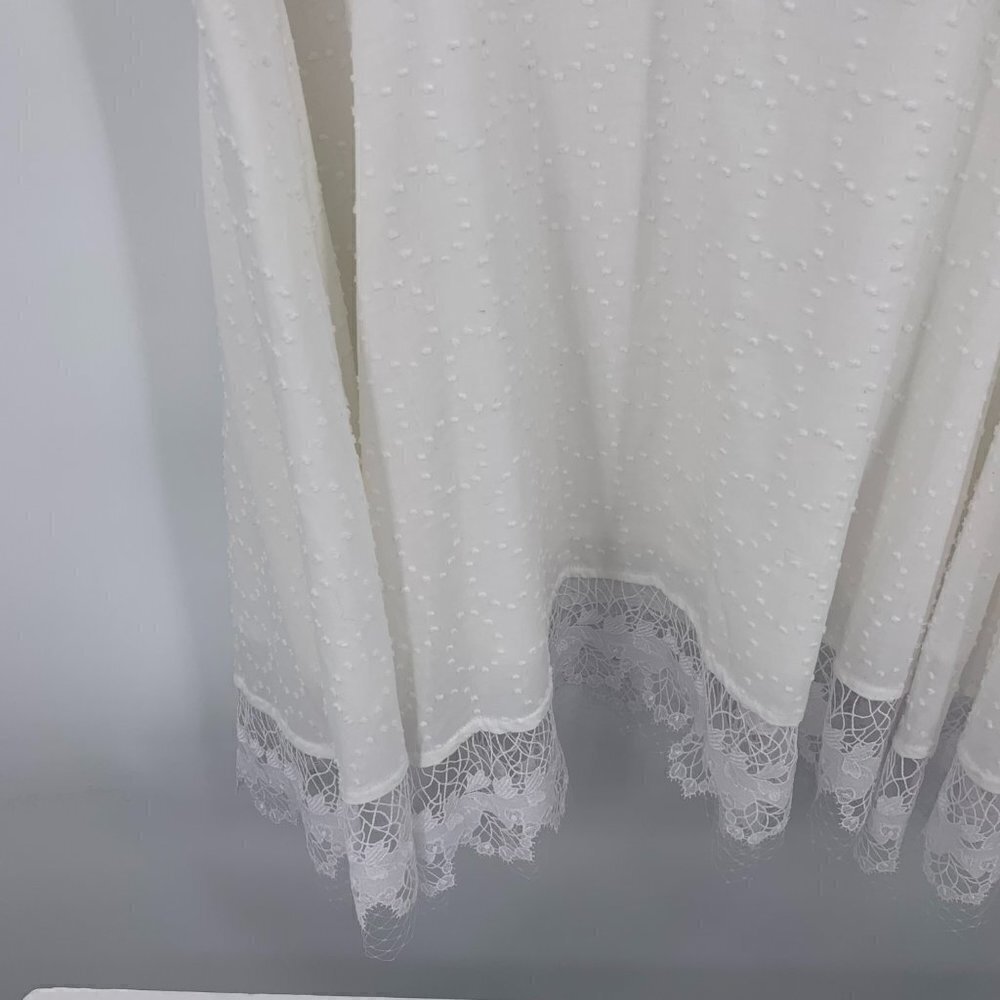 Thakoon Lace embroidered tank dress white knit mesh a-line skirt new X-Large XL - Picture 4 of 6